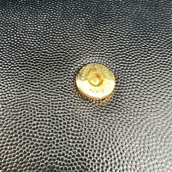 YVES SAINT LAURENT KATE CLUTCH IN GRAIN DE POUDRE LEATHER BLACK HANDBAG - Picture 6 of 11